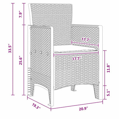 Valkoinen puutarhan tuoli Teodorica 53x49x85cm (2 pcs pp)