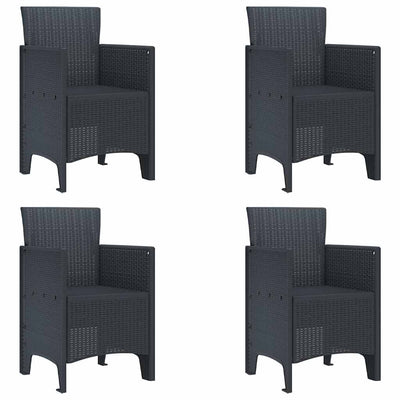 Antrasiitti puutarhan tuoli Naimaer 53x49x85cm (4 pcs pp)