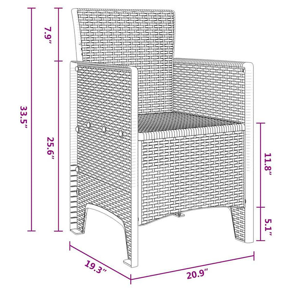 Valkoinen puutarhan tuoli Anabell 53x49x85cm (4 pcs pp)