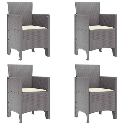 Vaaleanharmaa puutarhan tuoli Cornita 53x49x85cm (4 pcs pp)
