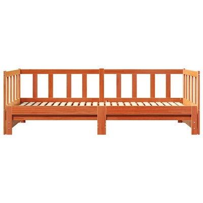 Vahanruskea vedettävä päiväsänky Griguta 2x(80x200)cm (mänty)