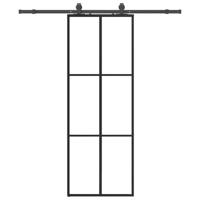 Musta liukuovi asennustarvikkeilla Giula 76x205cm (esg lasi)