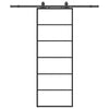 Liukuovi asennustarvikkeilla musta 76x205 cm ESG lasi