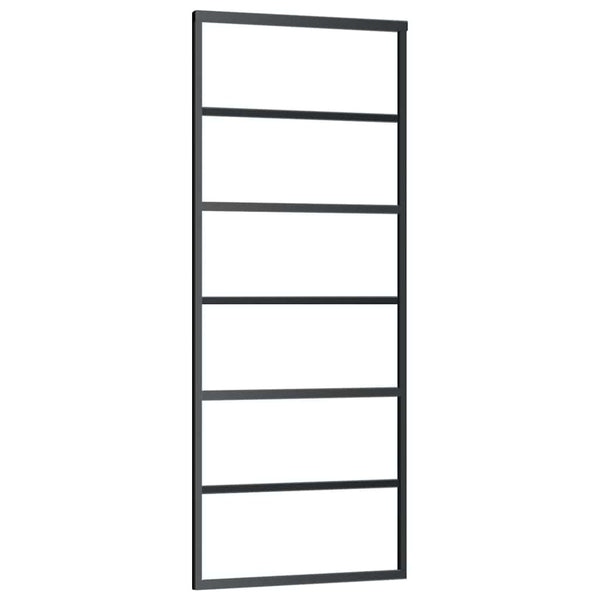 Liukuovi asennustarvikkeilla musta 76x205 cm ESG lasi