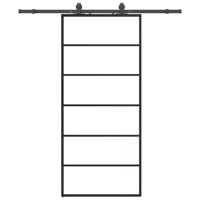 Musta liukuovi asennustarvikkeilla Giula 90x205cm (esg lasi)
