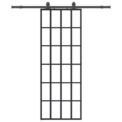 Musta liukuovi asennustarvikkeilla Giula 76x205cm (esg lasi)