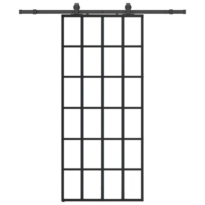 Musta liukuovi asennustarvikkeilla Giula 90x205cm (esg lasi)