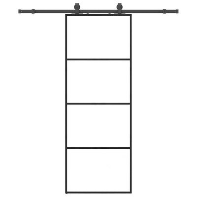 Musta liukuovi asennustarvikkeilla Constantine 76x205cm (esg lasi)