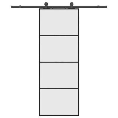 Musta liukuovi asennustarvikkeilla Constantine 76x205cm (esg lasi)