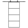 Liukuovi asennustarvikkeilla musta 90x205 cm ESG lasi