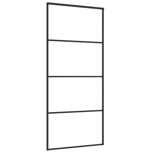 Liukuovi asennustarvikkeilla musta 90x205 cm ESG lasi