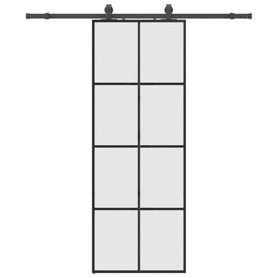 Musta liukuovi asennustarvikkeilla Nima 76x205cm (esg lasi)