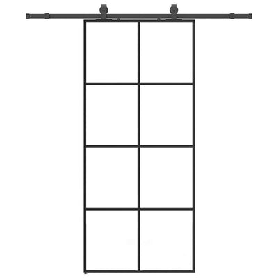 Musta liukuovi asennustarvikkeilla Nima 90x205cm (esg lasi)