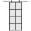 Liukuovi asennustarvikkeilla musta 90x205 cm ESG lasi