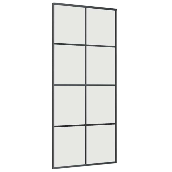 Liukuovi asennustarvikkeilla musta 90x205 cm ESG lasi