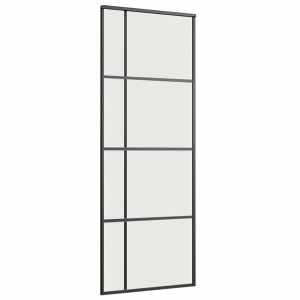 Liukuovi asennustarvikkeilla musta 76x205 cm ESG lasi