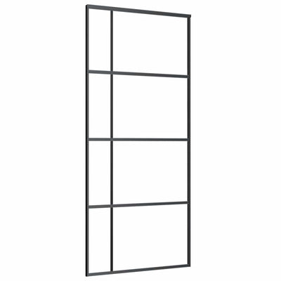 Musta liukuovi asennustarvikkeilla Zsofi 90x205cm (esg lasi)