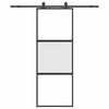 liukuovi laitteistosarjalla musta 76x205 cm karkaistu lasi
