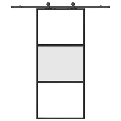 Musta liukuovi laitteistosarjalla Raduslavescu 90x205cm (karkaistu lasi)