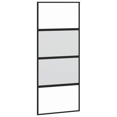 Musta liukuovi laitteistosarjalla Achim 90x205cm (karkaistu lasi)
