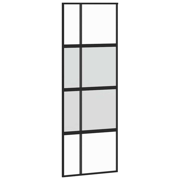liukuovi laitteistosarjalla musta 76x205 cm karkaistu lasi