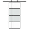 liukuovi laitteistosarjalla musta 90x205 cm karkaistu lasi