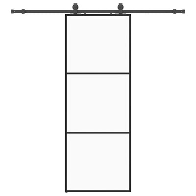 Musta liukuovi asennustarvikkeilla Giula 76x205cm (esg lasi)