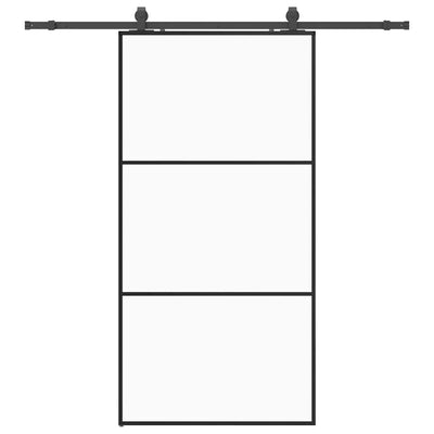 Musta liukuovi laitteistosarjalla Giula 102x205cm (esg lasi)