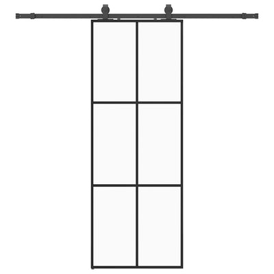 Musta liukuovi asennustarvikkeilla Giula 76x205cm (esg lasi)