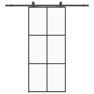 Musta liukuovi asennustarvikkeilla Giula 90x205cm (esg lasi)