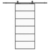 Liukuovi asennustarvikkeilla musta 90x205 cm ESG lasi