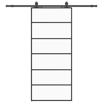 Musta liukuovi asennustarvikkeilla Giula 90x205cm (esg lasi)