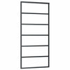Liukuovi asennustarvikkeilla musta 90x205 cm ESG lasi