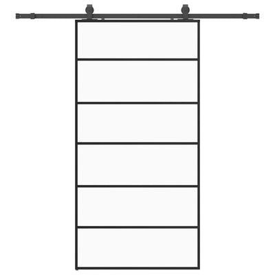 Musta liukuovi laitteistosarjalla Giula 102x205cm (esg lasi)