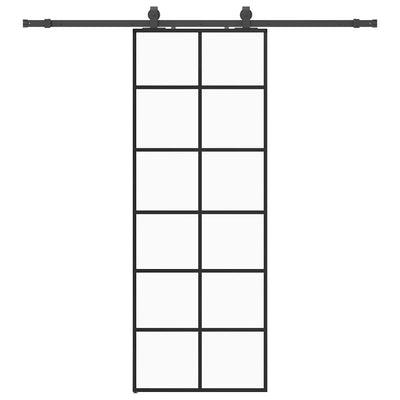 Musta liukuovi asennustarvikkeilla Giula 76x205cm (esg lasi)