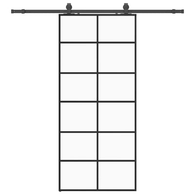 Musta liukuovi asennustarvikkeilla Giula 90x205cm (esg lasi)