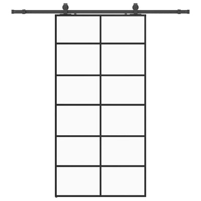 Musta liukuovi laitteistosarjalla Giula 102x205cm (esg lasi)