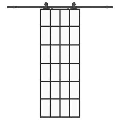 Musta liukuovi asennustarvikkeilla Giula 76x205cm (esg lasi)
