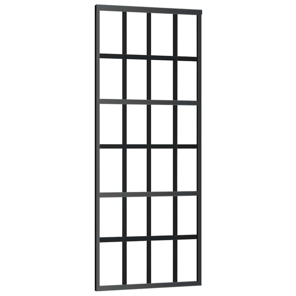 Liukuovi asennustarvikkeilla musta 76x205 cm ESG lasi
