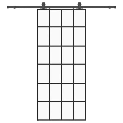 Musta liukuovi asennustarvikkeilla Giula 90x205cm (esg lasi)