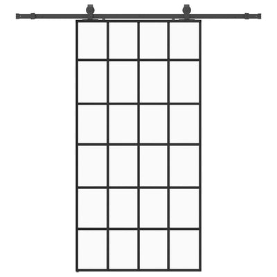 Musta liukuovi laitteistosarjalla Giula 102x205cm (esg lasi)