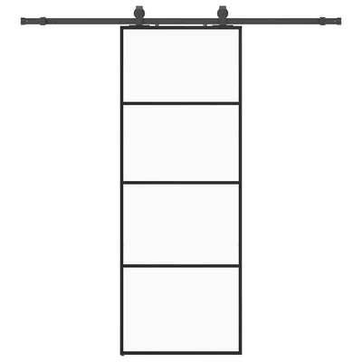 Musta liukuovi asennustarvikkeilla Constantine 76x205cm (esg lasi)