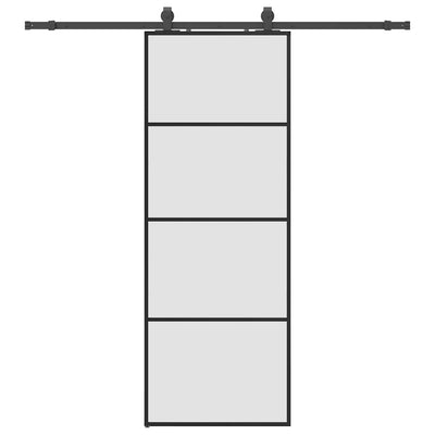 Musta liukuovi asennustarvikkeilla Constantine 76x205cm (esg lasi)