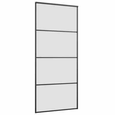 Musta liukuovi asennustarvikkeilla Constantine 90x205cm (esg lasi)