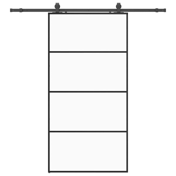 Liukuovi rautaosilla musta 102,5x205 cm ESG-lasi