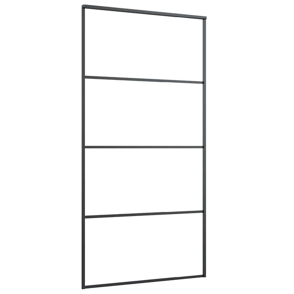 Liukuovi rautaosilla musta 102,5x205 cm ESG-lasi