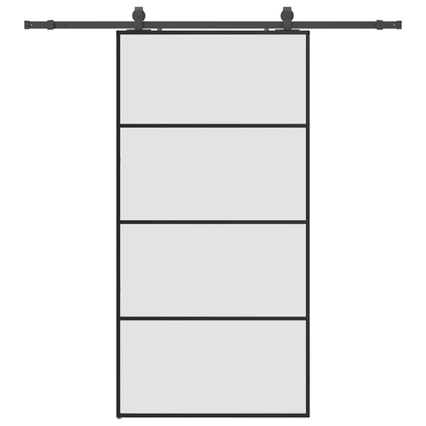 Liukuovi rautaosilla musta 102,5x205 cm ESG-lasi