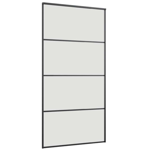 Liukuovi rautaosilla musta 102,5x205 cm ESG-lasi