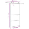 Liukuovi rautaosilla musta 102,5x205 cm ESG-lasi