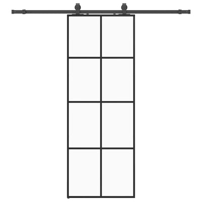 Musta liukuovi asennustarvikkeilla Nima 76x205cm (esg lasi)